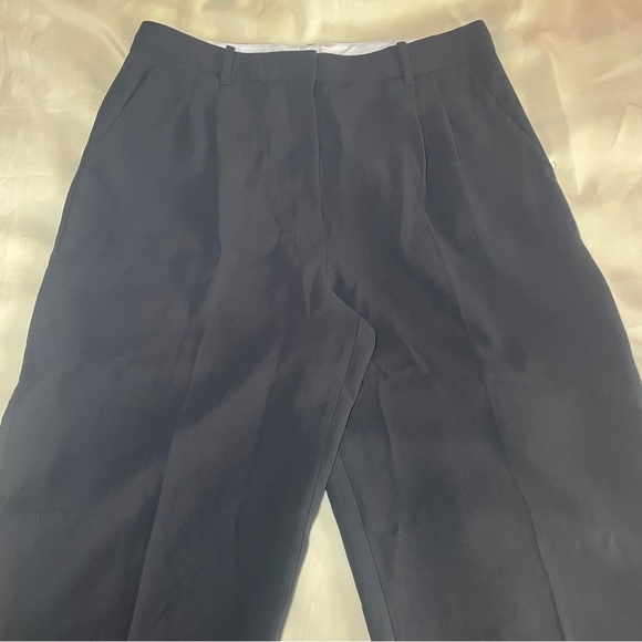 Aritzia- The Effortless Pant Crepette Black High Waisted Wide Leg Size 14 - Picture 3 of 9